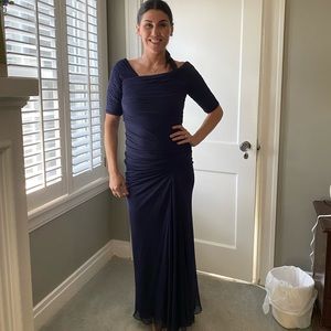 Beautiful, formal, navy blue, Tadashi dress.